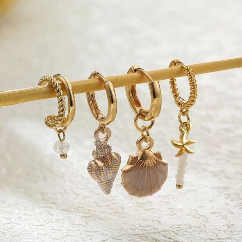 Stackable Shell Earrings A1220 - image 1